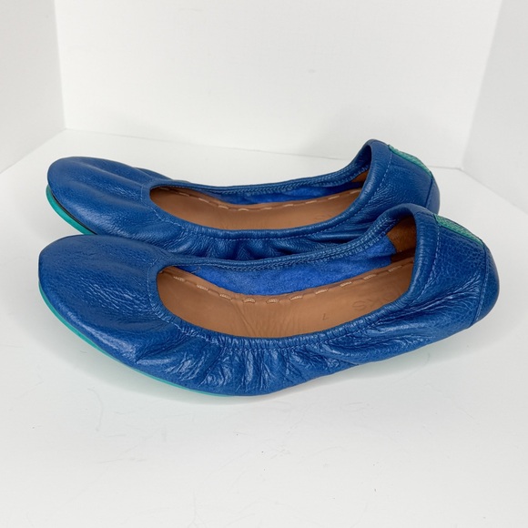 Tieks Gavrieli Size 7 Leather Ballet Flats Slip On Shoes Royal Cobalt Blue EUC - Picture 2 of 10